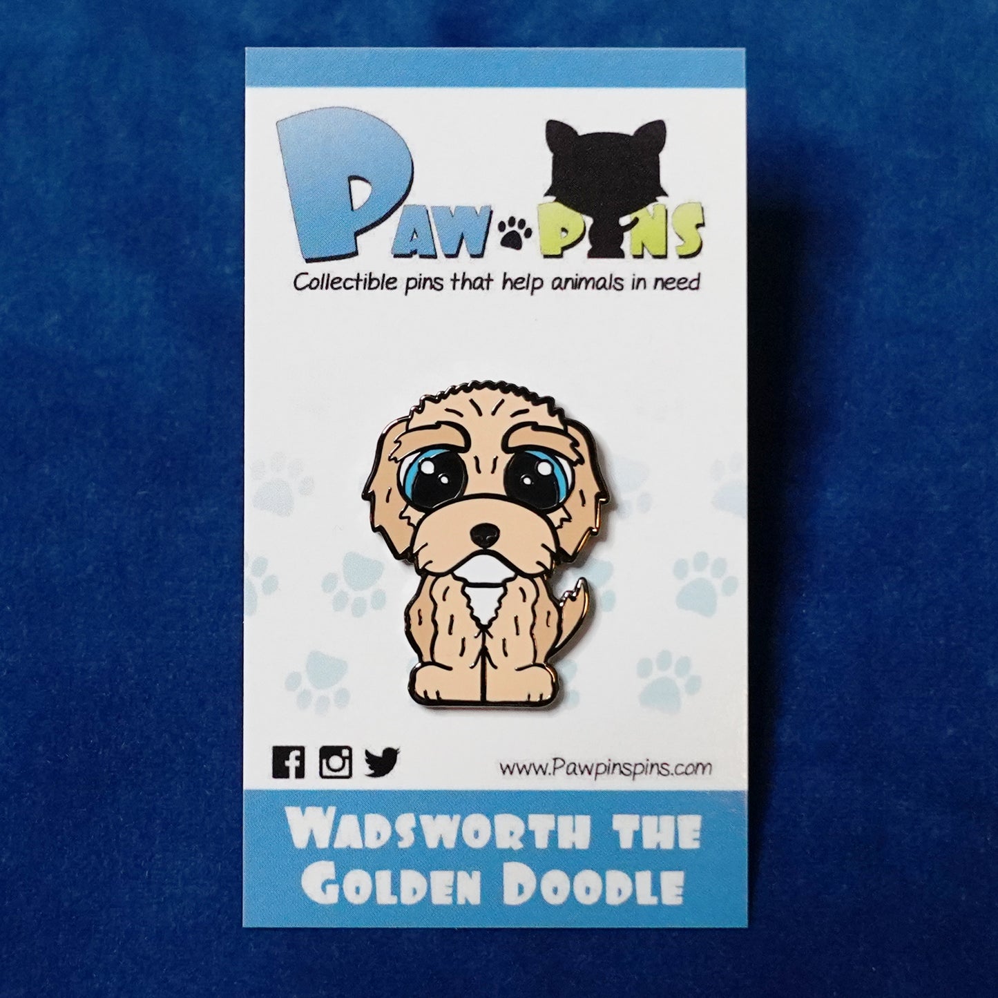 Wadsworth the Golden Doodle - Hard Enamel Pin