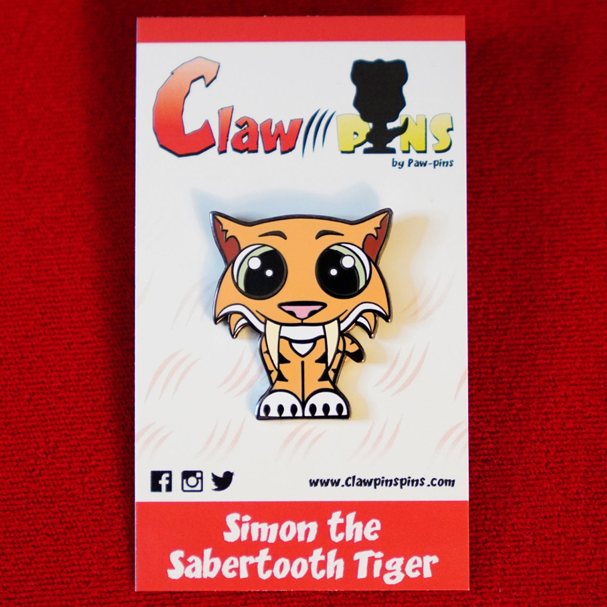 Simon the Sabertooth Tiger - Hard Enamel Pin