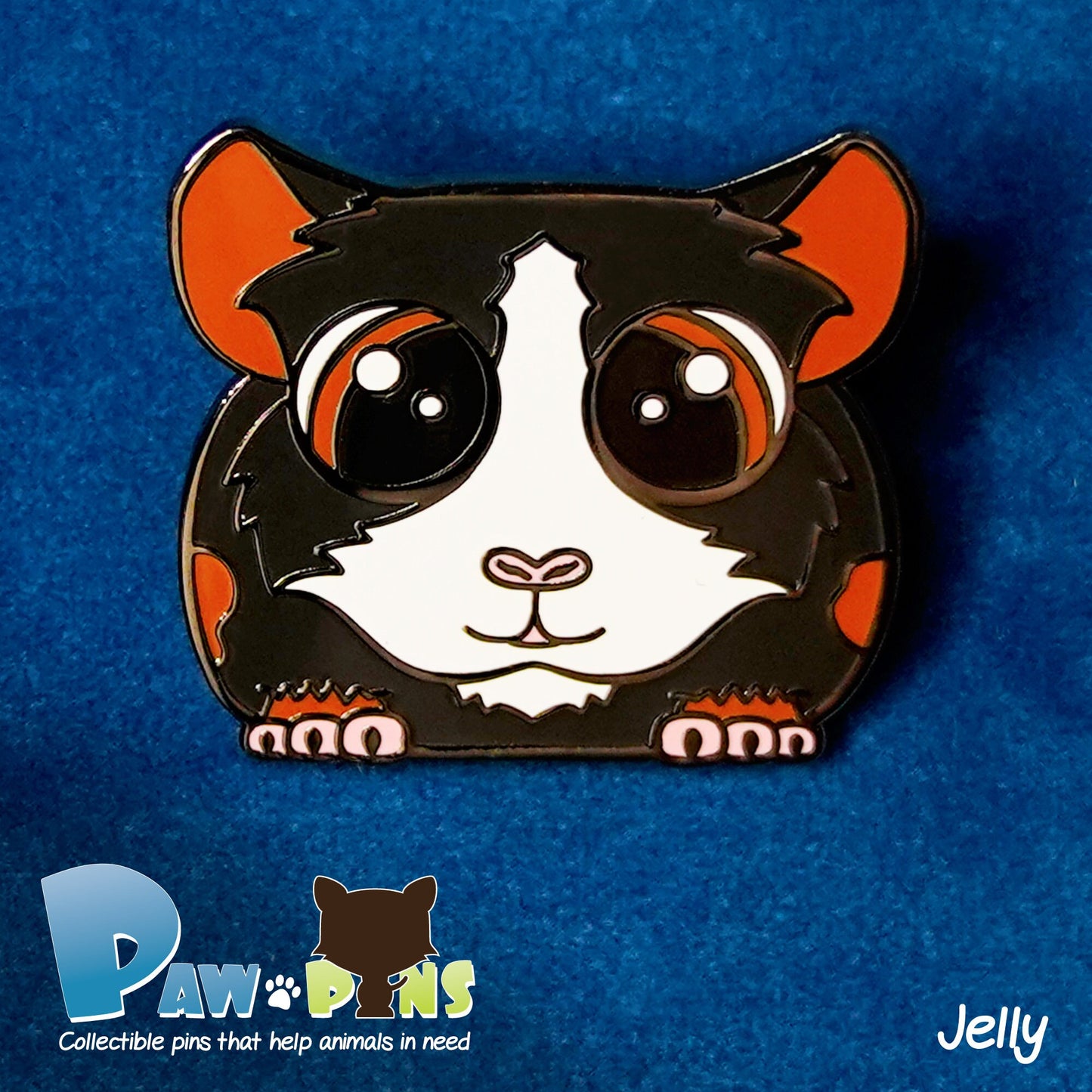 Peanut, Butter, and Jelly the Guinea Pigs - Hard Enamel Pin