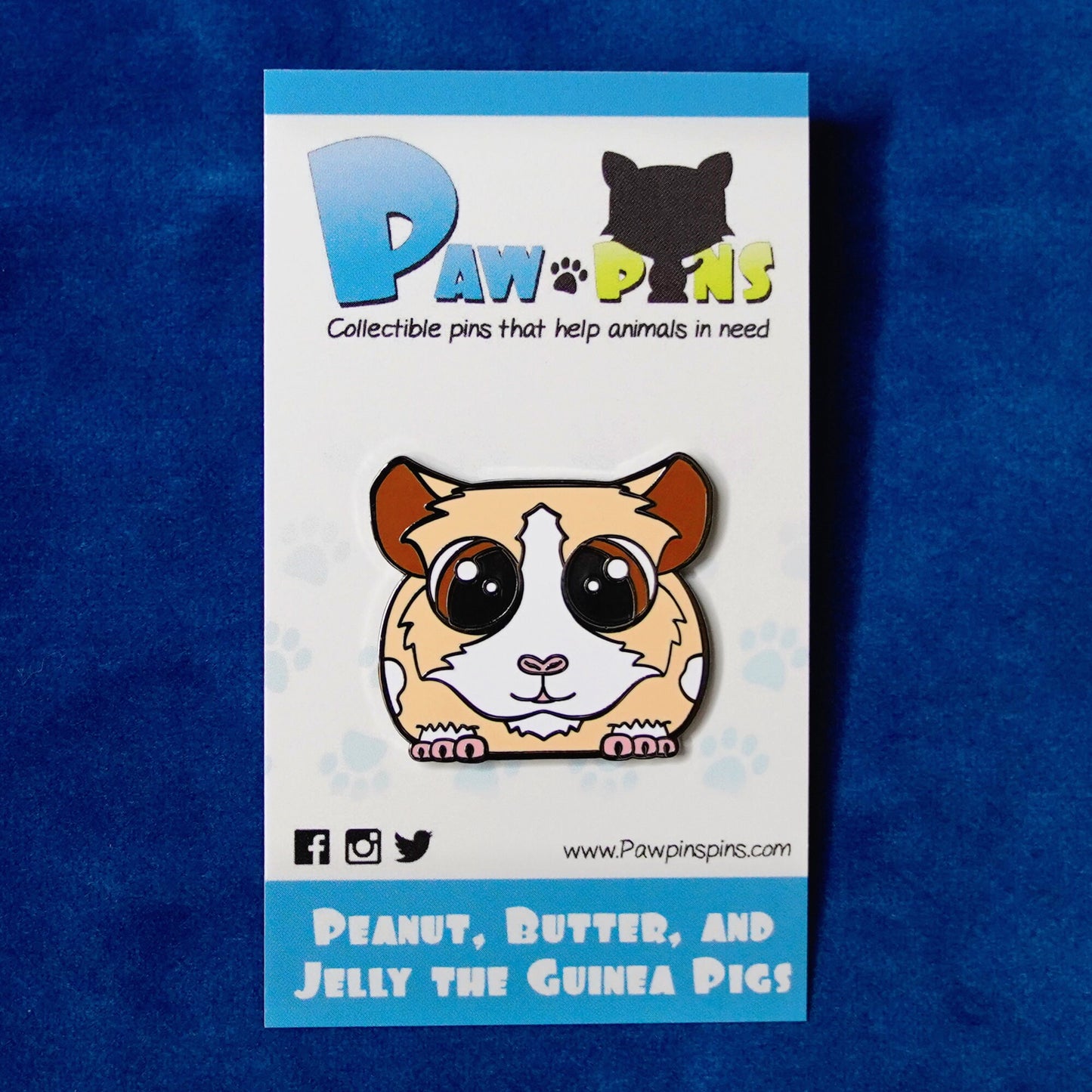Peanut, Butter, and Jelly the Guinea Pigs - Hard Enamel Pin