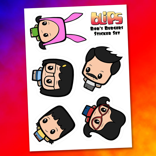 Bob's Burgers Blip Mini Sticker Sheet - Set 1