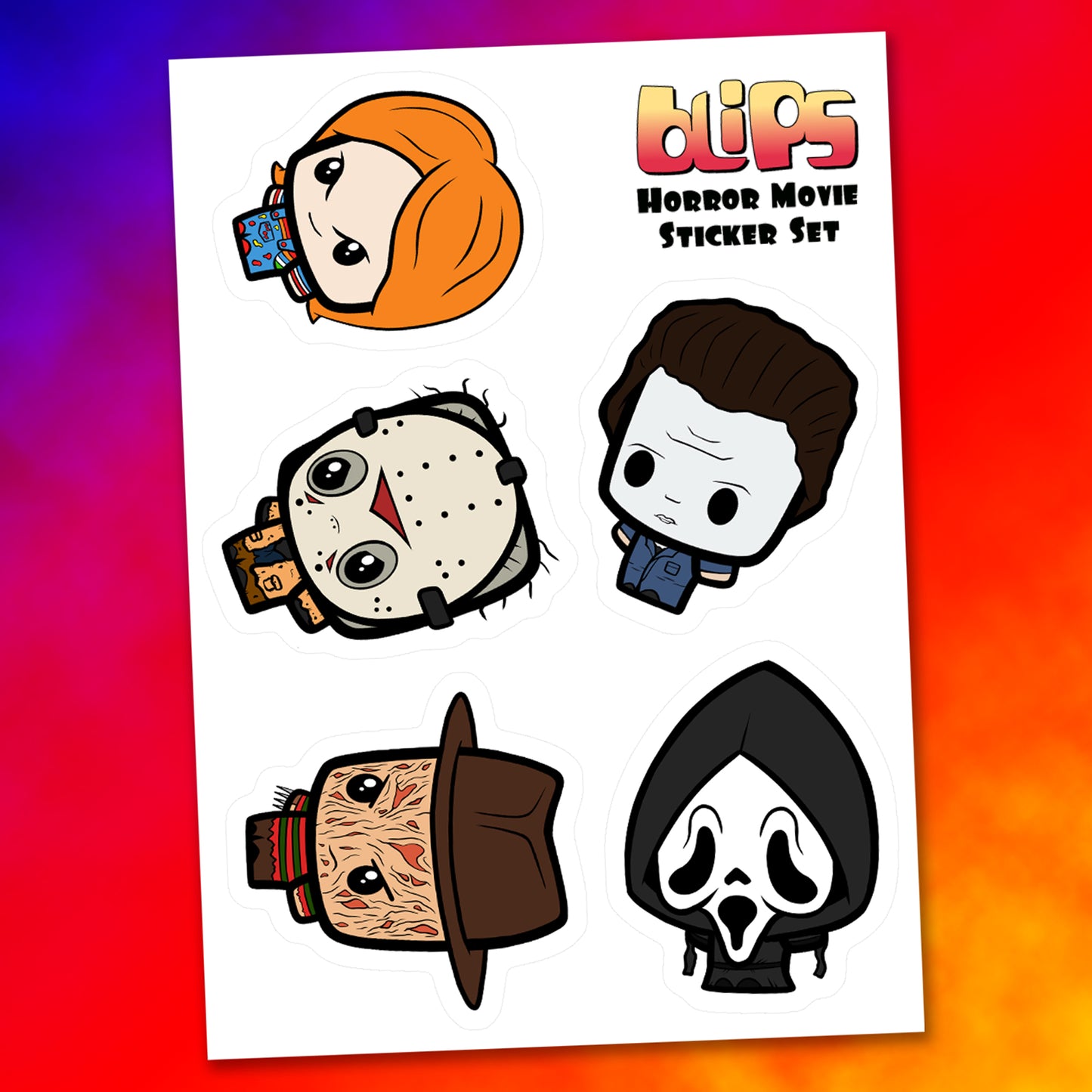 Horror Movie Blip Mini Sticker Sheet