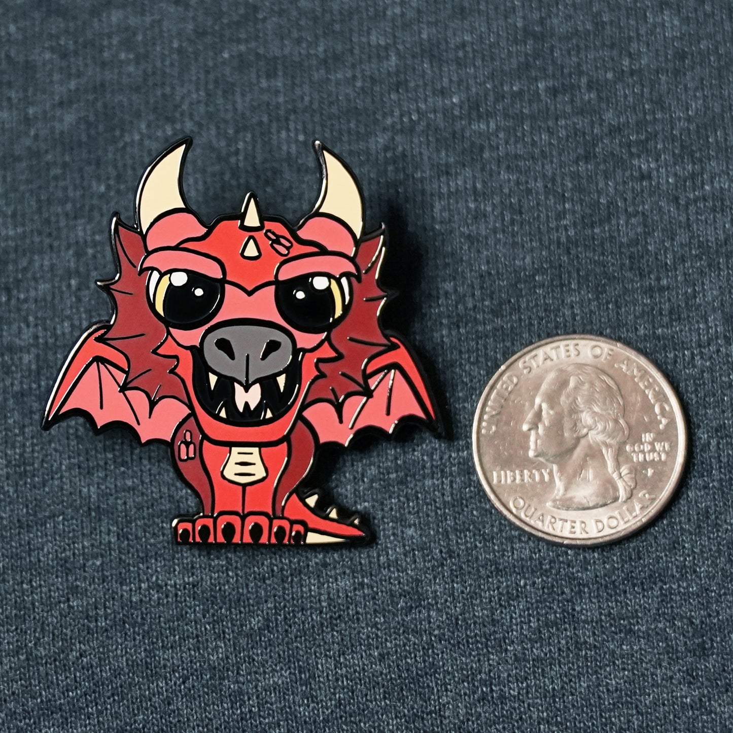 Flynt the Red Dragon - Hard Enamel Pin - Extra Large Paw-pins