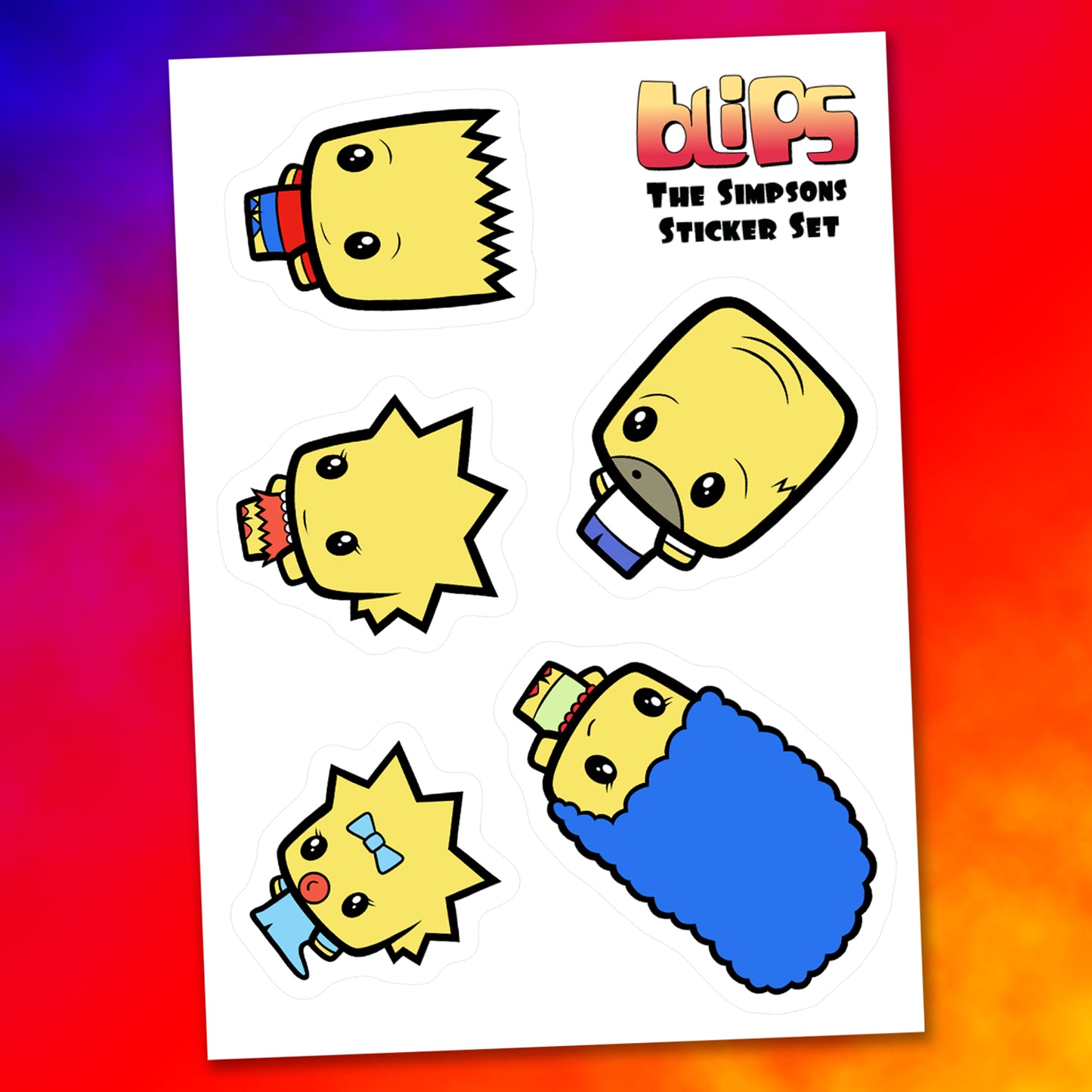 Simpsons Blip Mini Sticker Sheet - Set 1