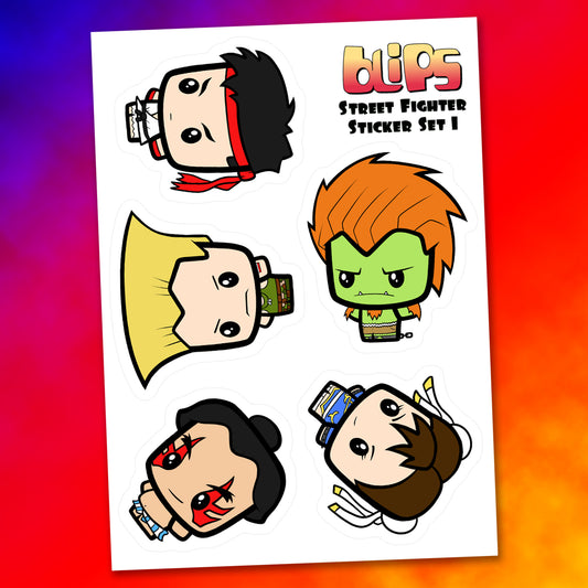 Street Fighter Blip Mini Sticker Sheet - Set 1