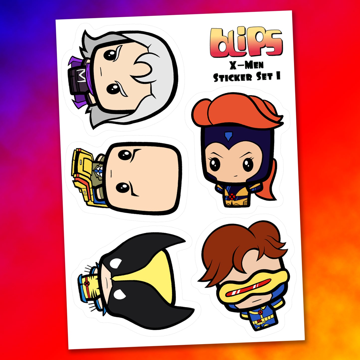 X-Men Blip Mini Sticker Sheet - Set 1