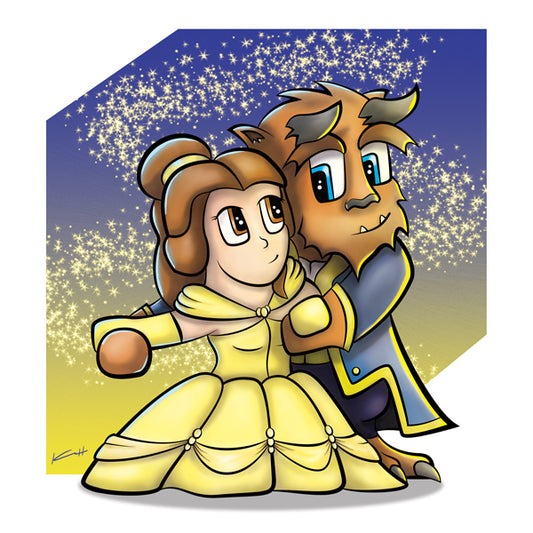 Belle and Beast Art Print