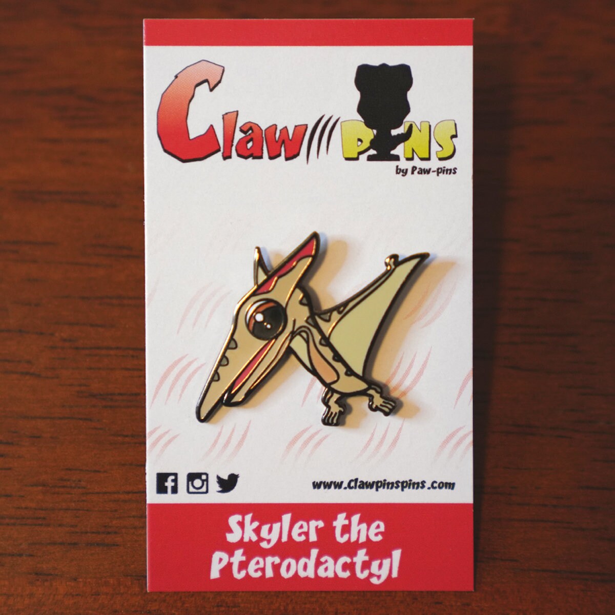 Skyler the Pterodactyl - Hard Enamel Pin