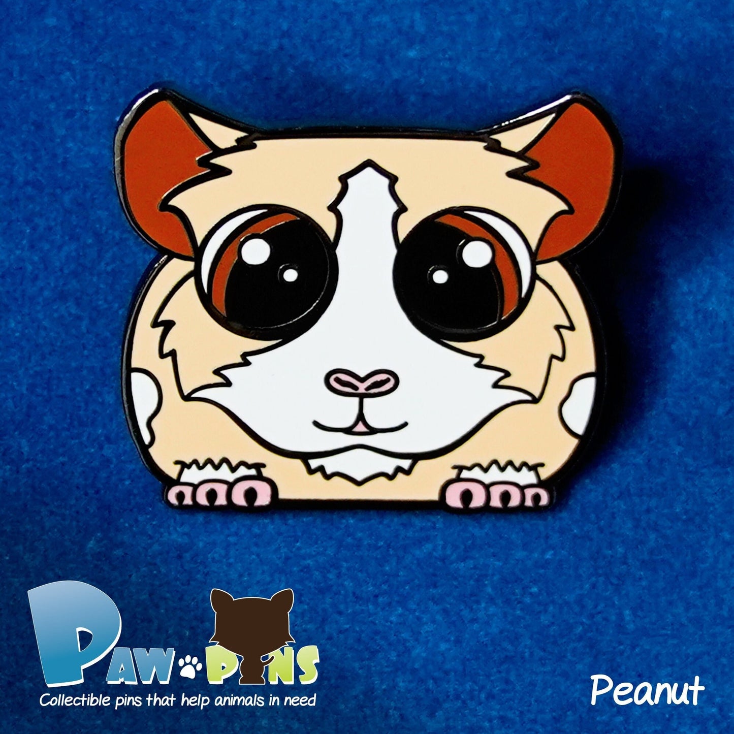 Peanut, Butter, and Jelly the Guinea Pigs - Hard Enamel Pin