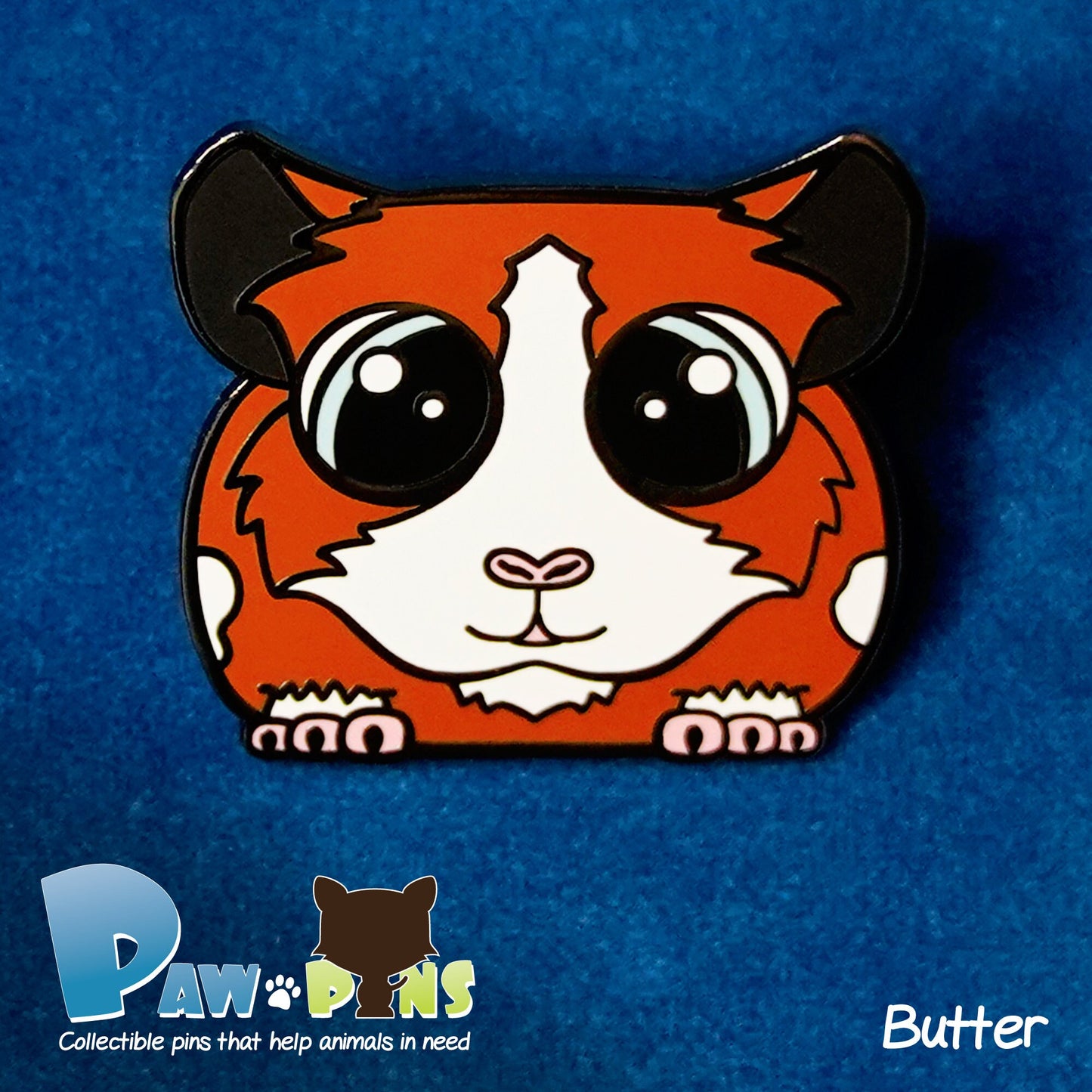 Peanut, Butter, and Jelly the Guinea Pigs - Hard Enamel Pin