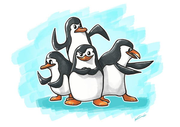 Penguins of Madagascar Art Print